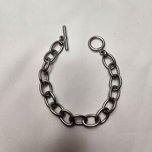 Silver Metal Chain Link Bracelet 8in.
